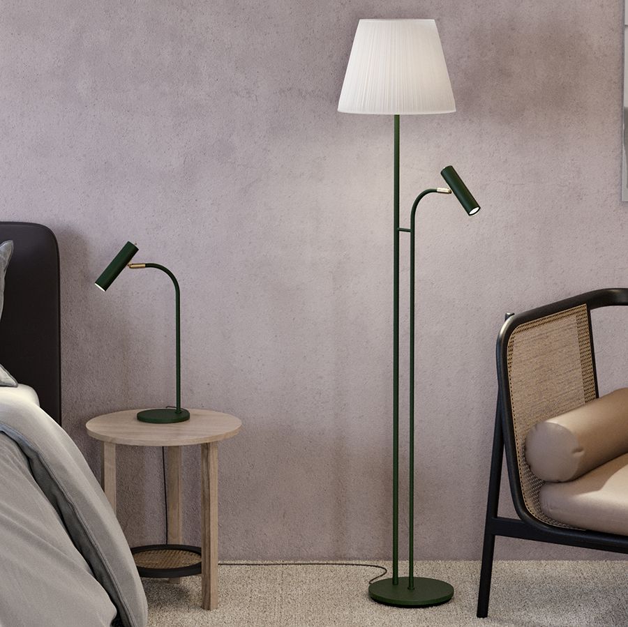 Slender floor lamp and table lamp 