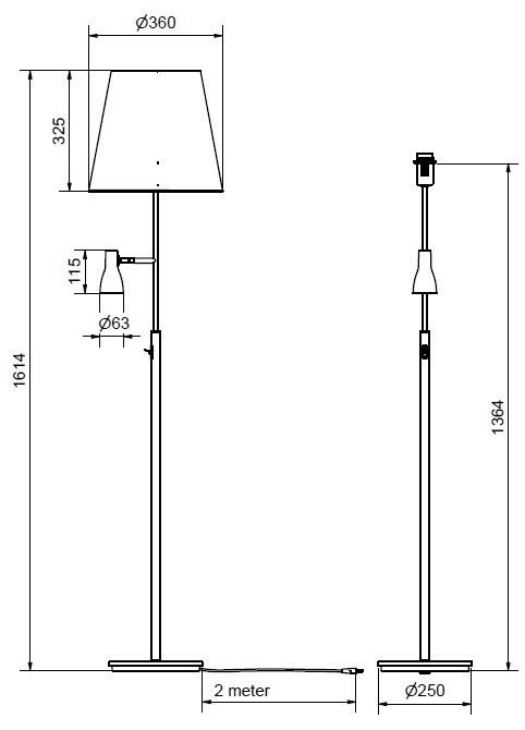 Floor lamp dimensional