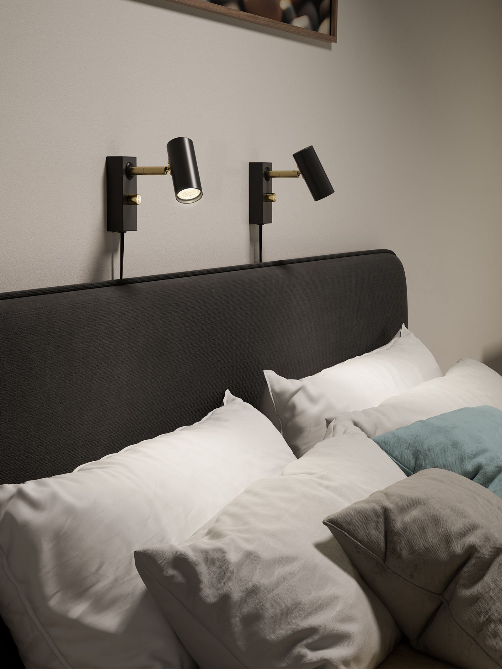 Cato wall lamps in a bedroom