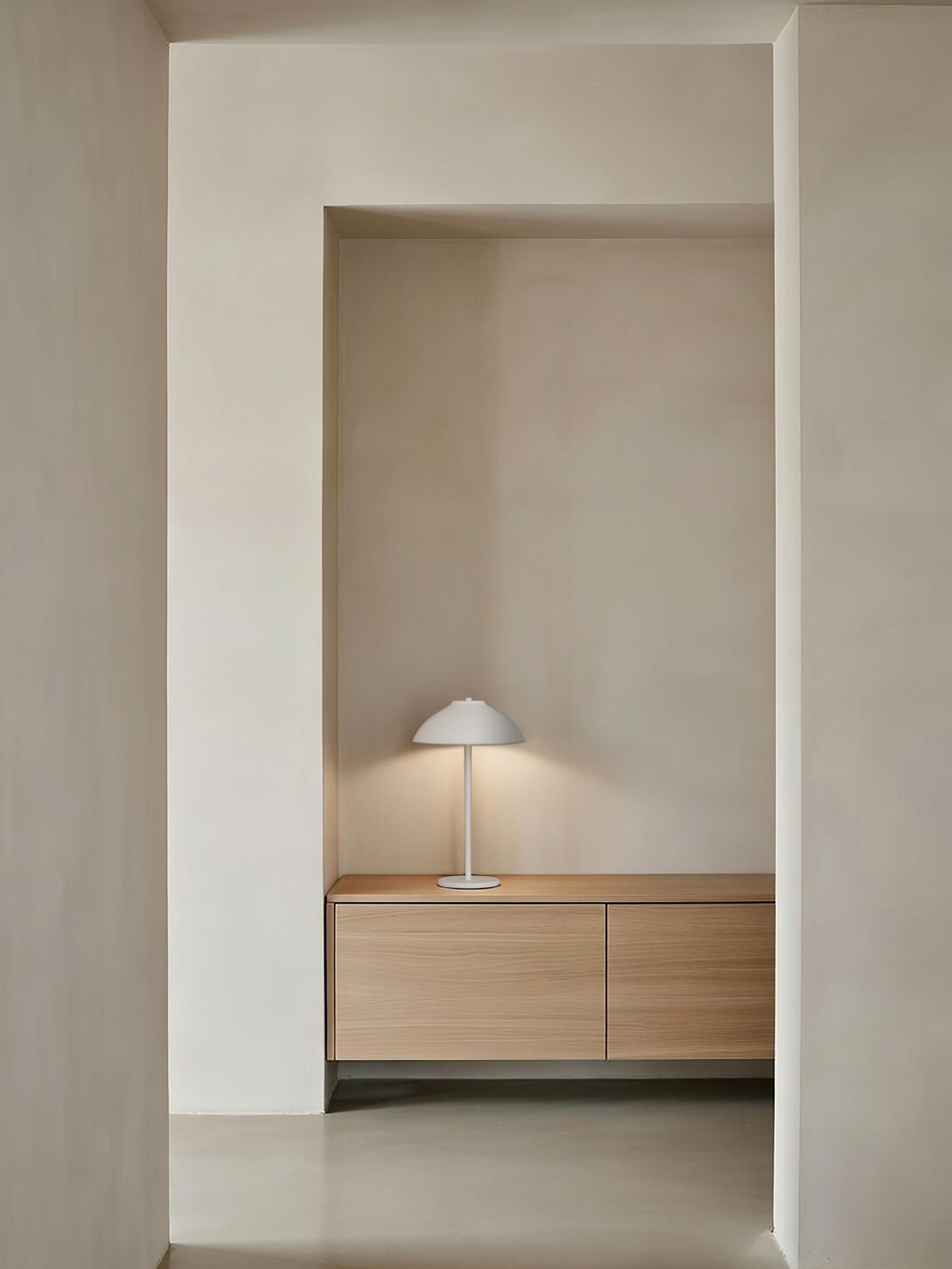 Vali Table Lamp flat white in a hallway
