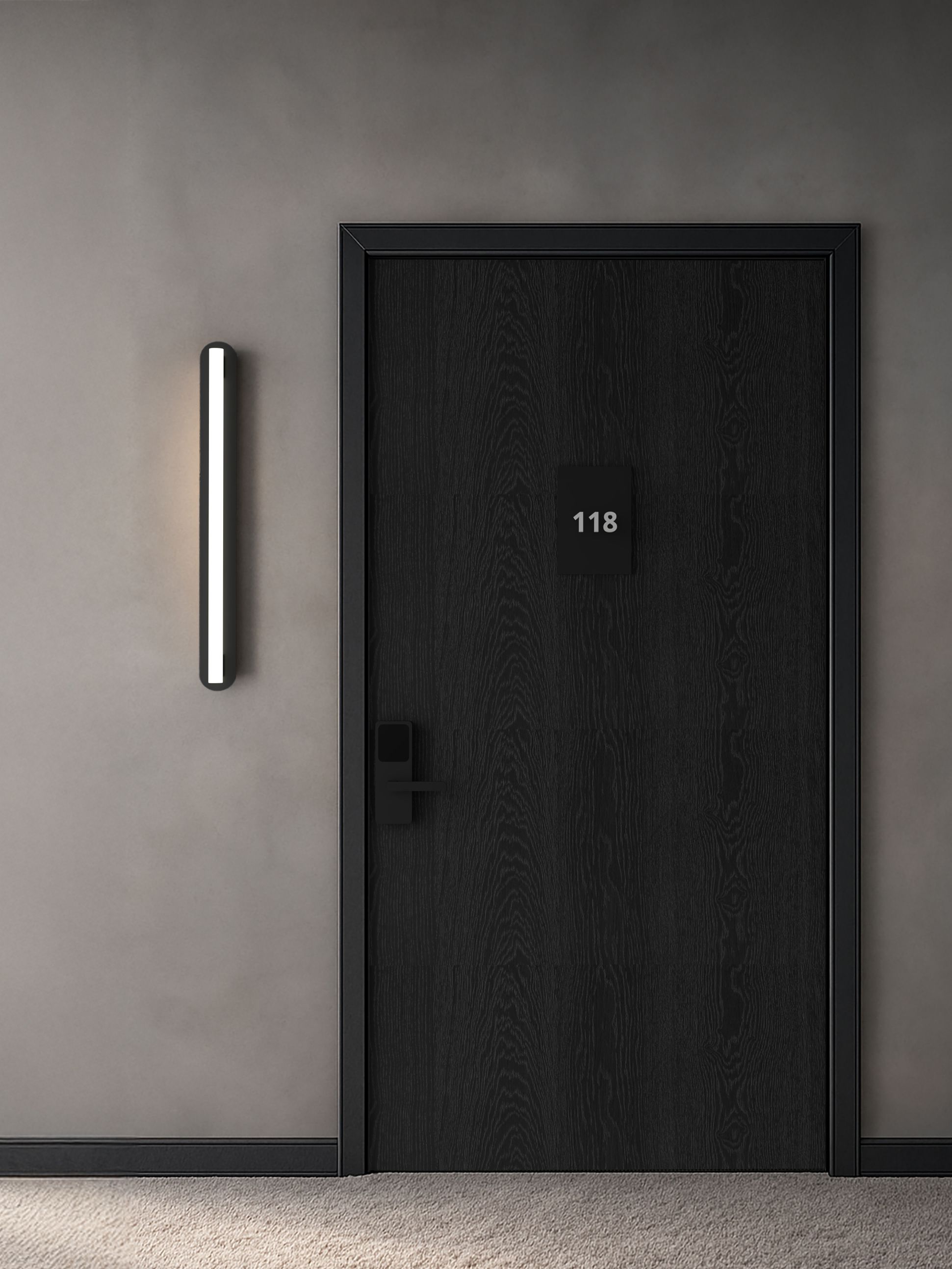 Royale plain wall lamp in a hallway