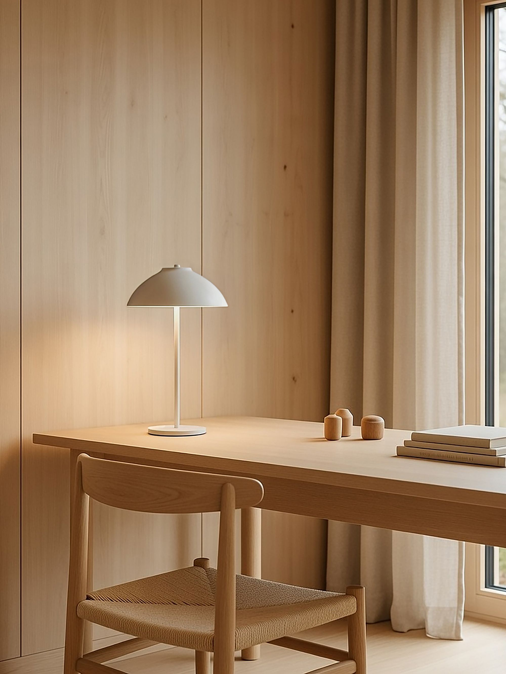 Vali Table Lamp sand on a desk