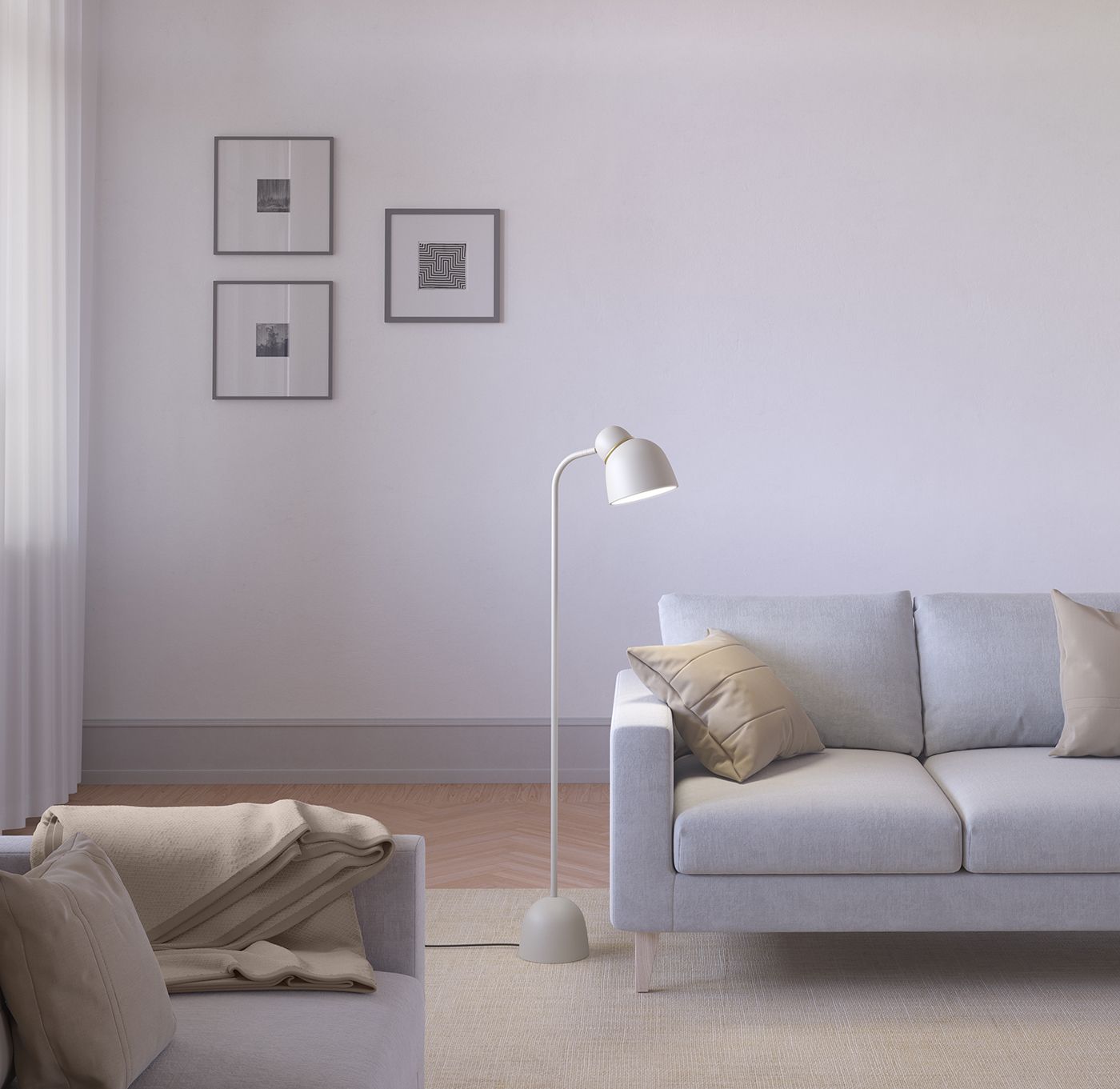 Bird floorlamp in the livingroom 