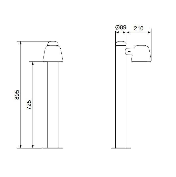 Boo bollard dimensional 