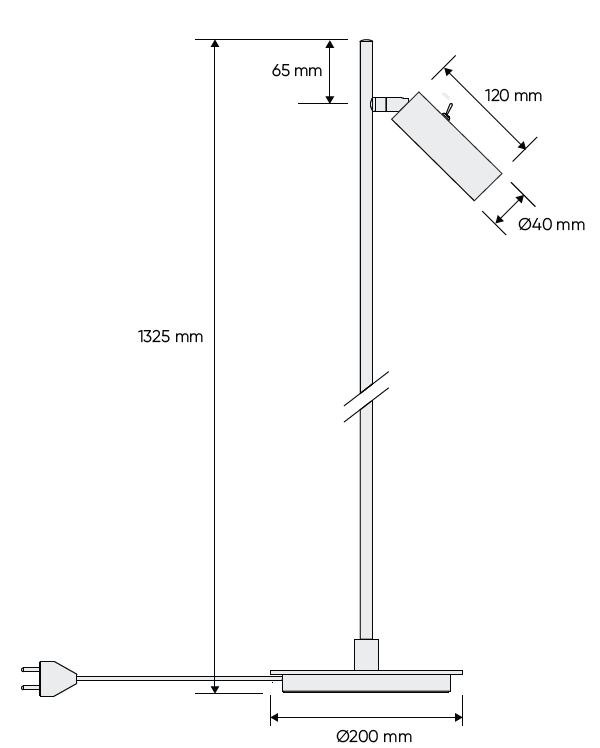 Pipeline floor lamp single spec.