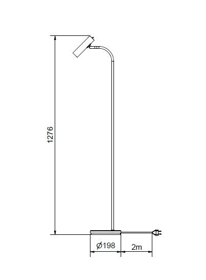 Slender floor lamp dimensional 