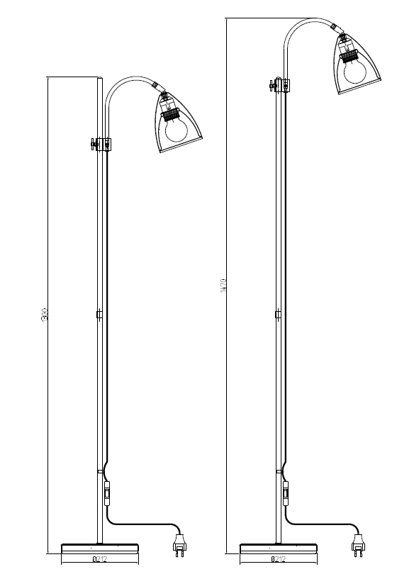 Sway floor lamp spec