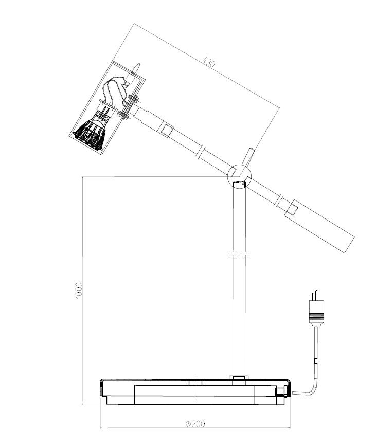 Dimensional drawing Cato floorlamp 