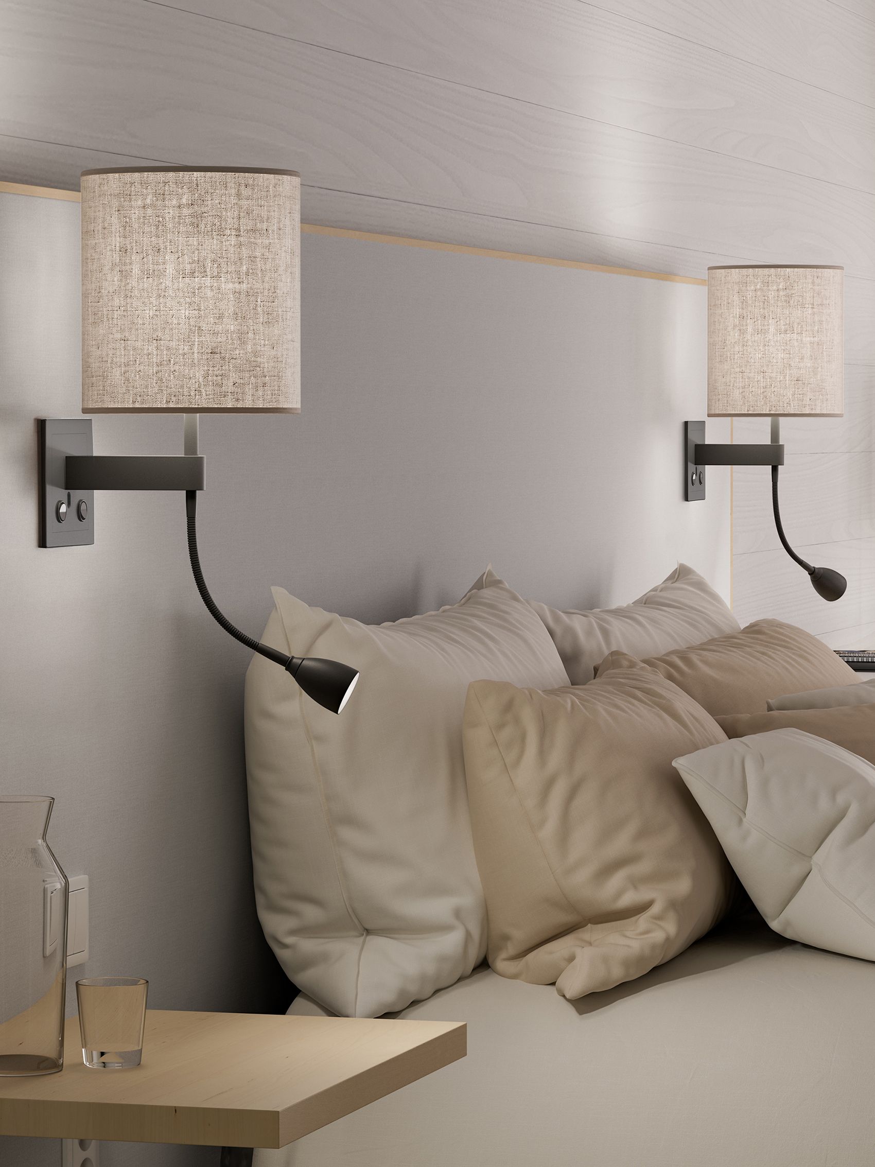 Dual wall lamp recessed E27+MR11