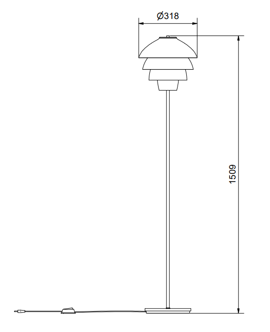 Valencia floor lamp 151cm spec