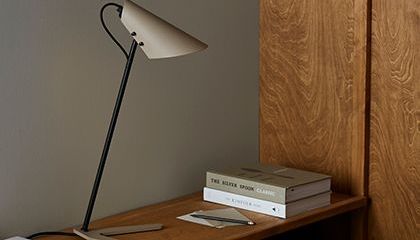 Vincent table lamp on a shelf