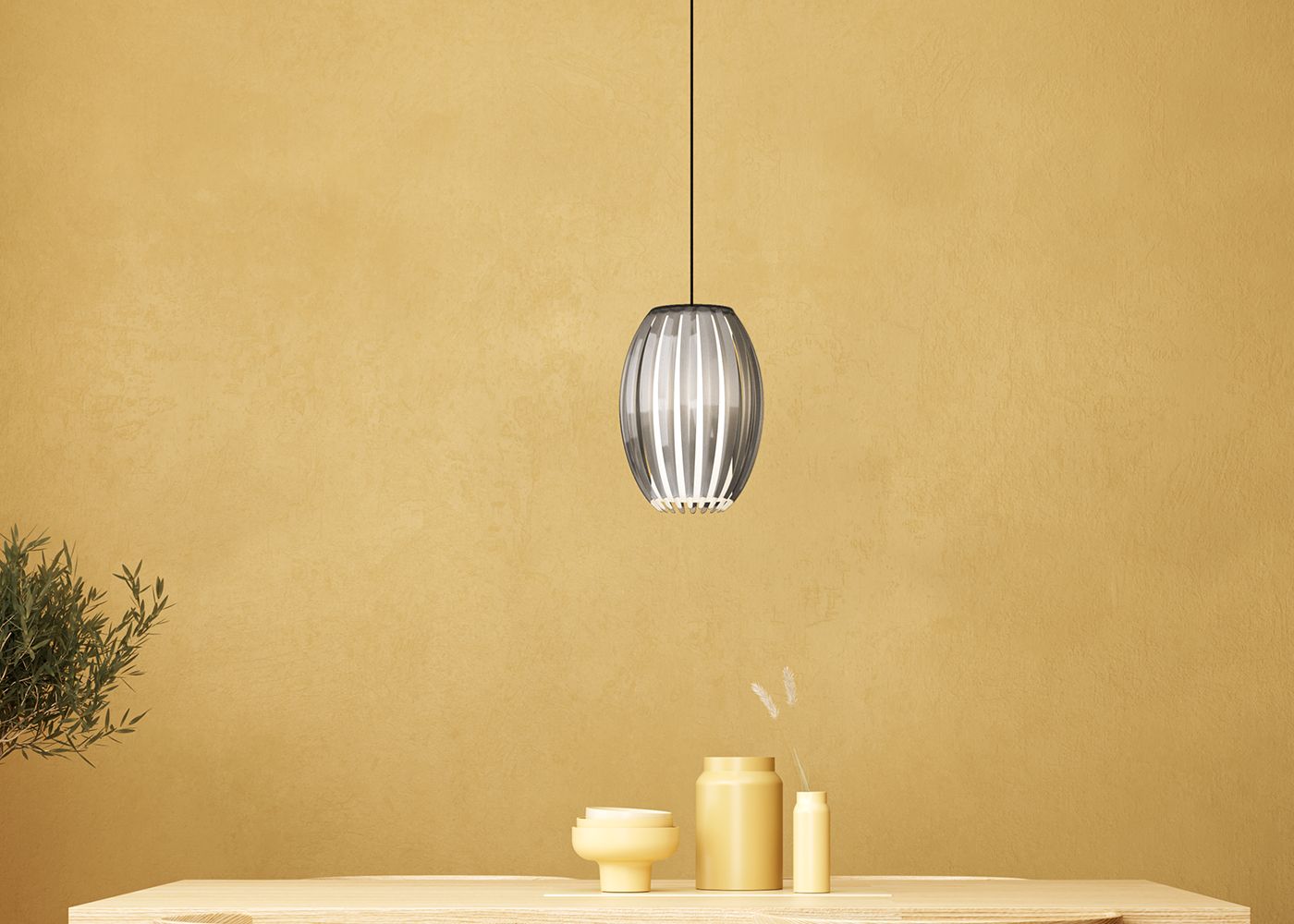 Pendant lamp over dining table