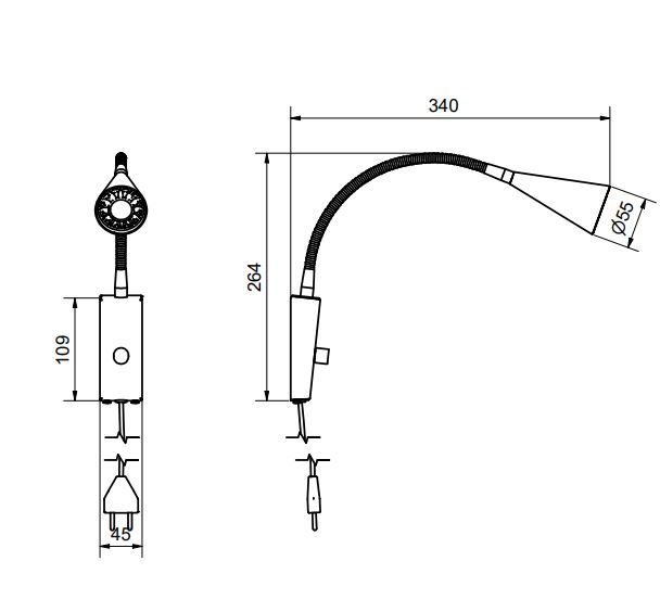 Ledro wall lamp spec