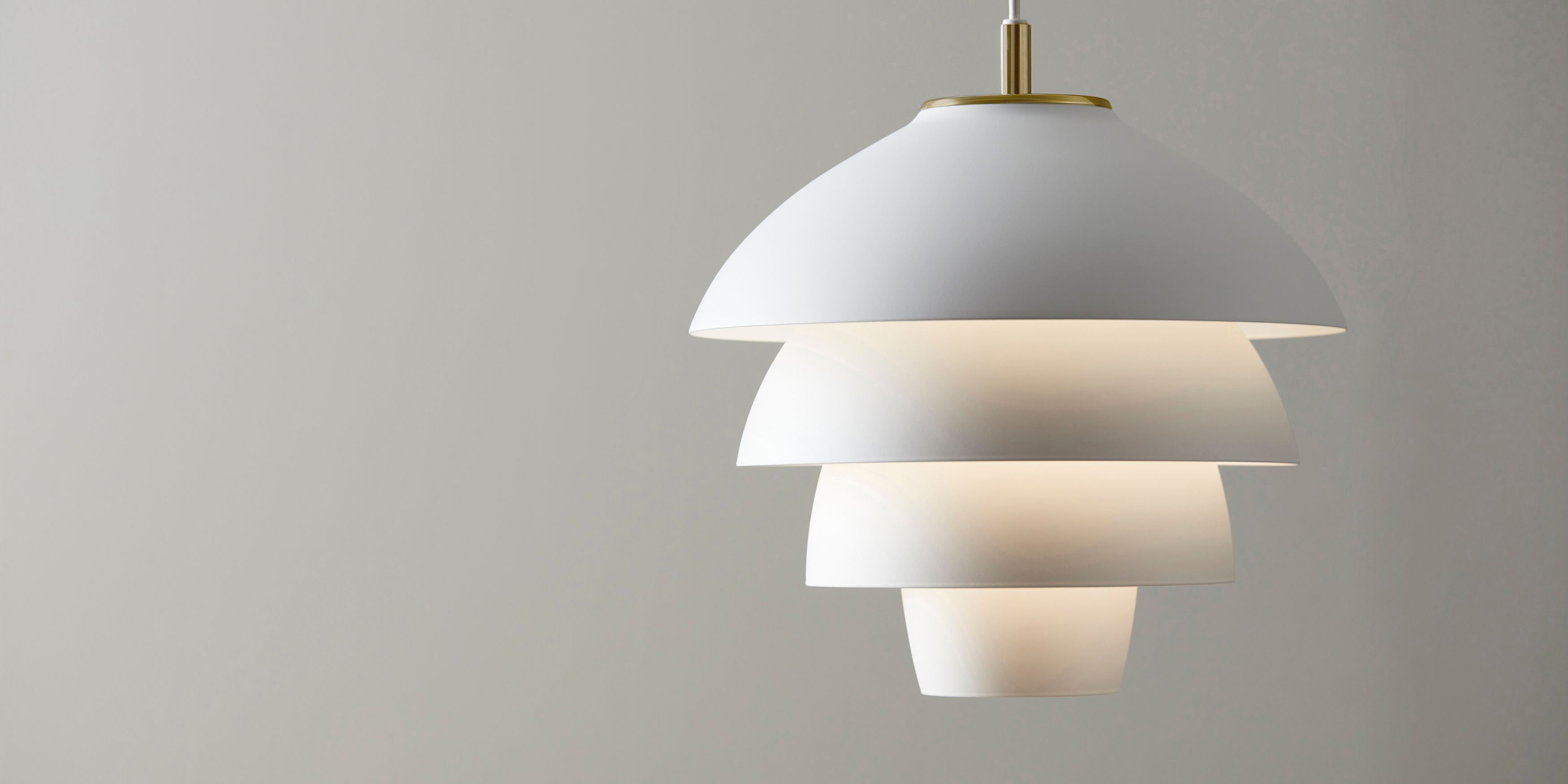 White pendants in the hallway