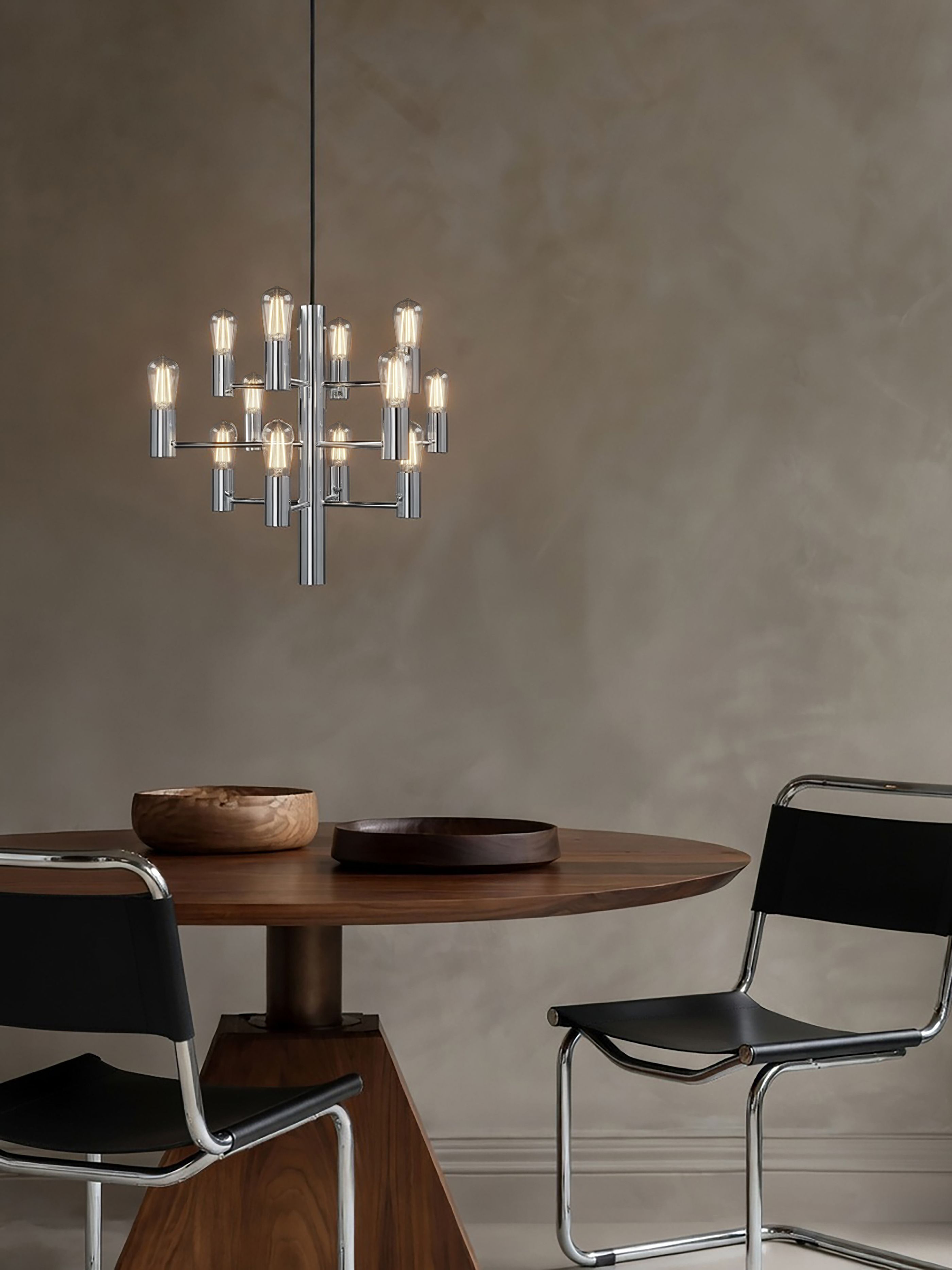 Manola pendant from Herstal – modern chandelier in metal with an industrial design, ideal for dining areas and Scandinavian interiors