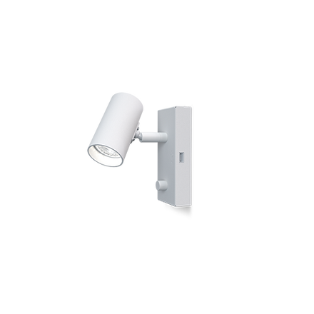 Tyson vägglampa USB höger H190-white