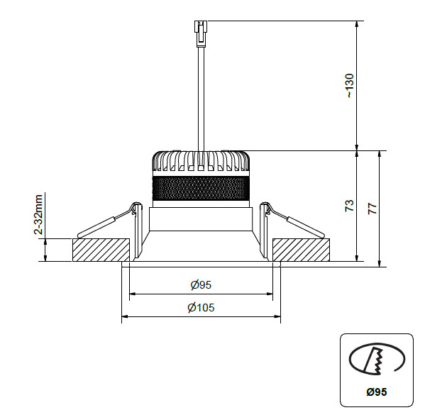 Sky Deep Large Downlight 1320 lm