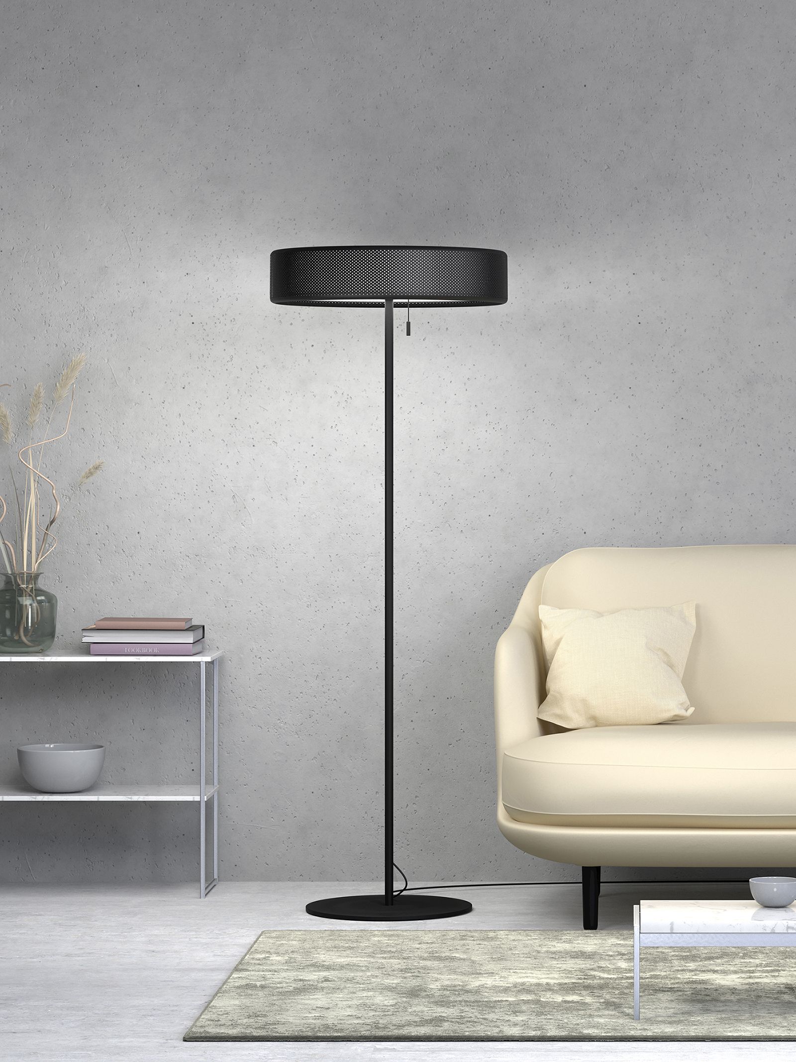 Grain floor lamp in the living room 