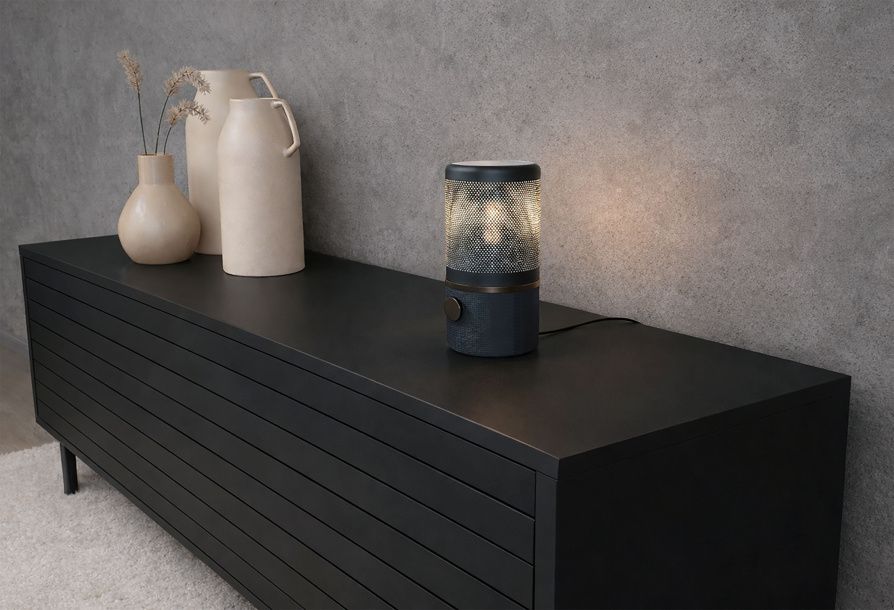 Jazz table lamp on sideboard