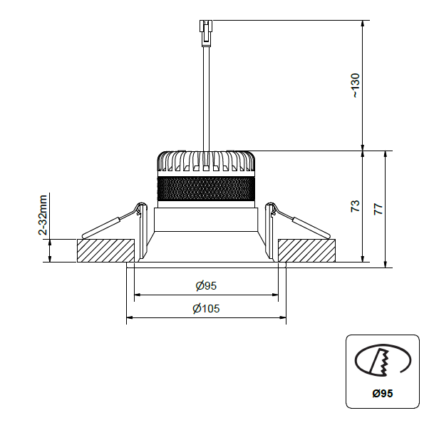 Sky Deep Large Downlight 1150 lm