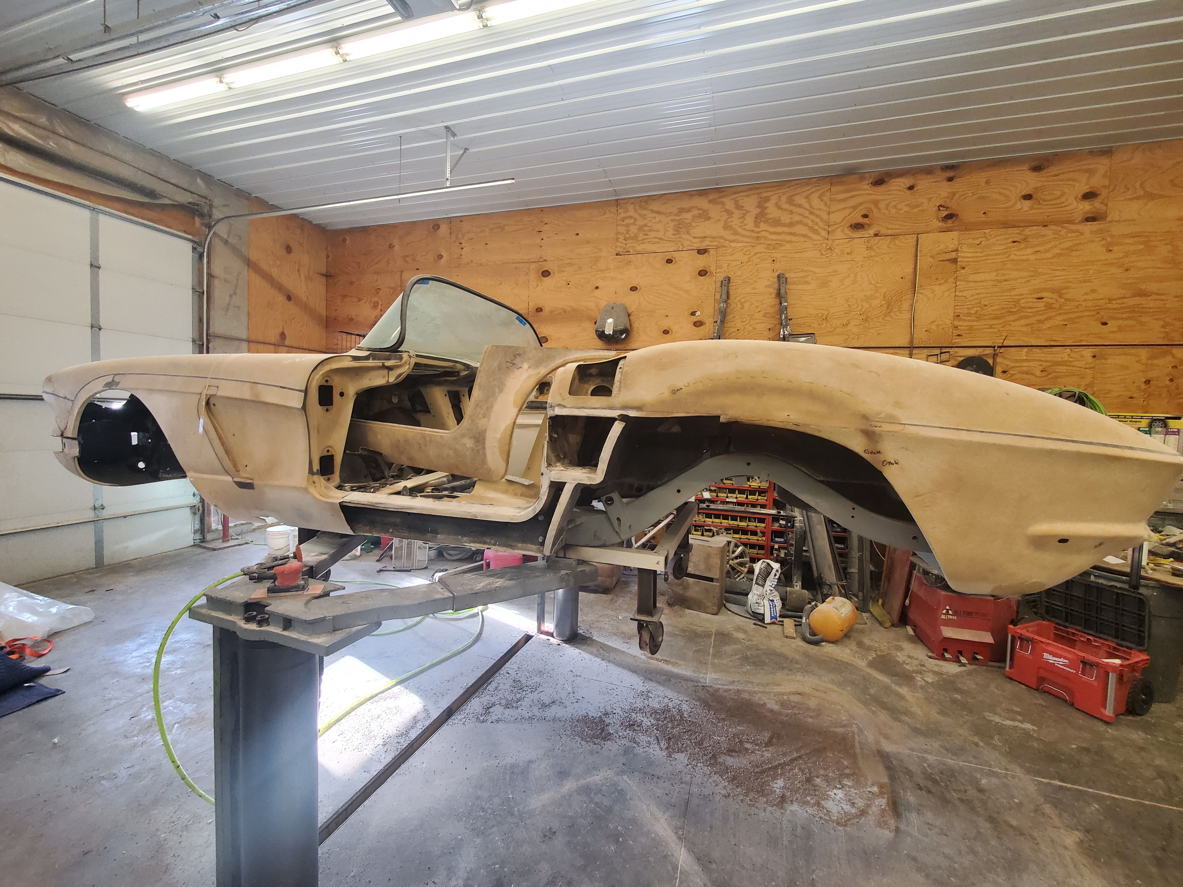 Black C2 Corvette Fiberglass Repair