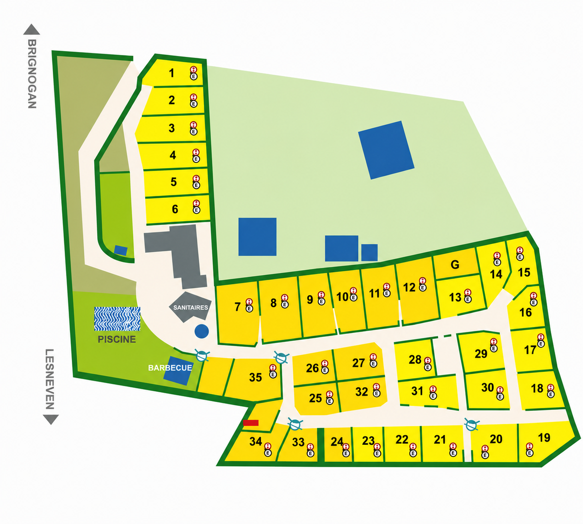 Plan du camping Les Nymphéas