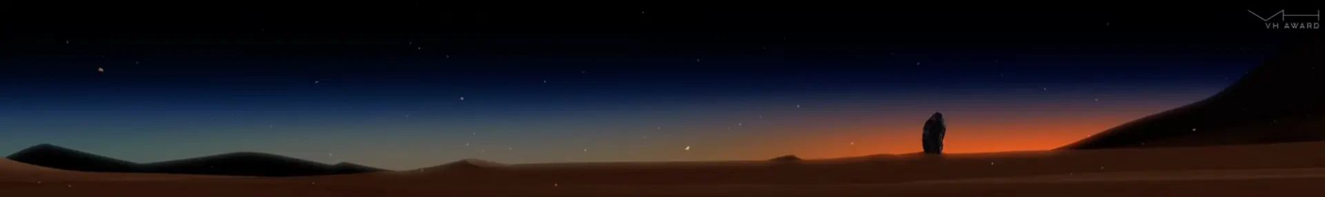 Panoramic view of the sunset sky featuring dark silhouettes set against the gradient of twilight hues.
