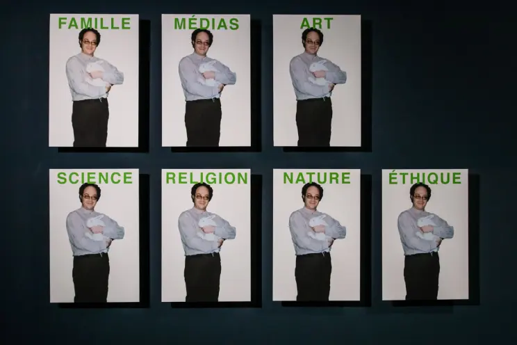 Photos with captions reflecting family, media, art, and science themes.