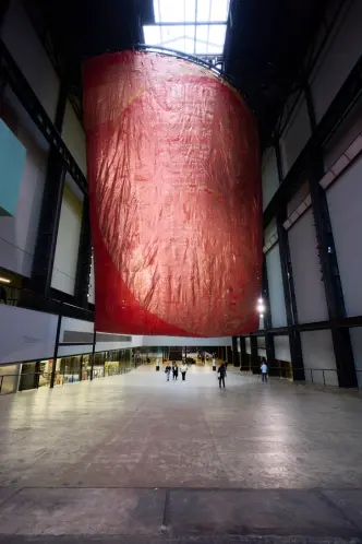 Hyundai Commission: El Anatsui: Behind the Red Moon, Installation View, Photo ©Tate (Joe Humphrys)