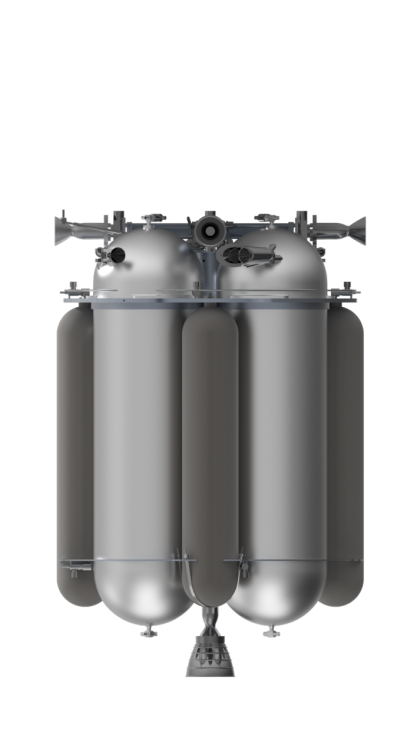 A 3D model of a high-performance liquid attitude and orbit control system.