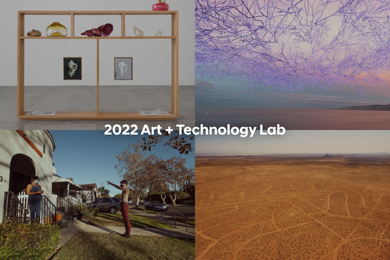 2022 Art + Technology Lab with diverse artistic displays including a landscape and neighborhood interaction.