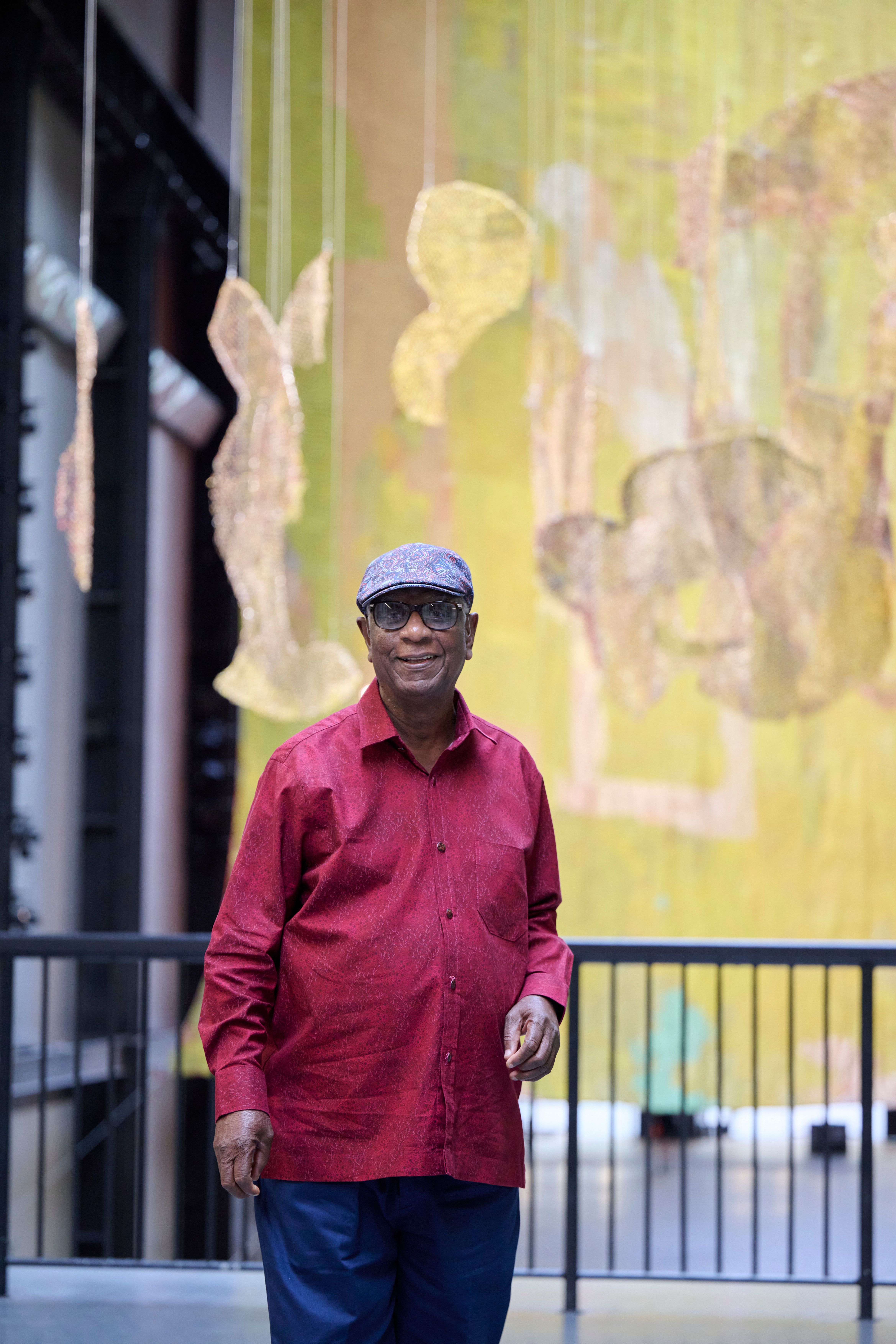 Hyundai Commission: El Anatsui: Behind the Red Moon, Installation View, Photo ©Tate (Joe Humphrys)