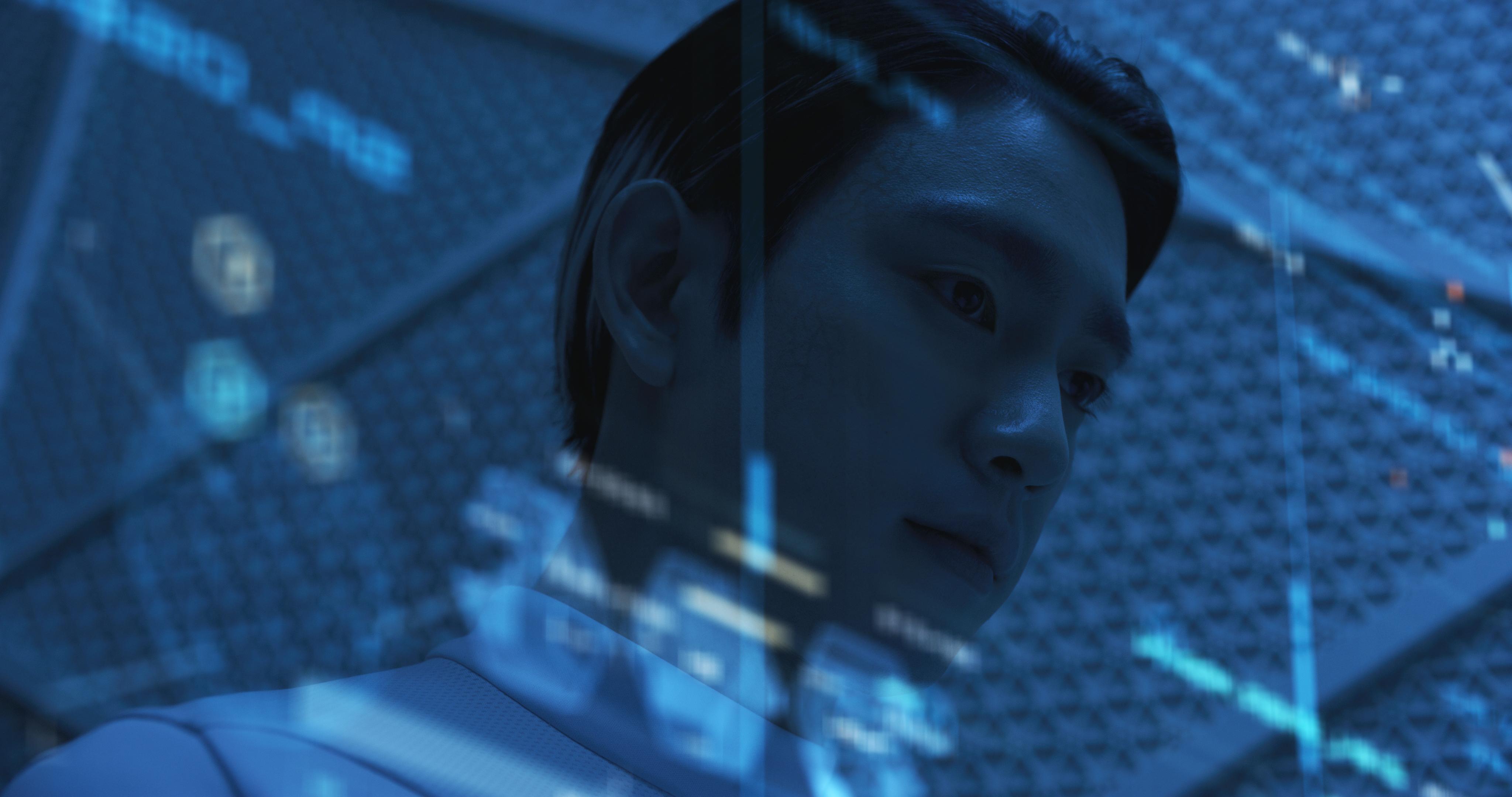 A two-channel film installation by Moon Kyungwon & Jeon Joonho titled "NEWS FROM NOWHERE: FREEDOM VILLAGE" from 2021, disp...