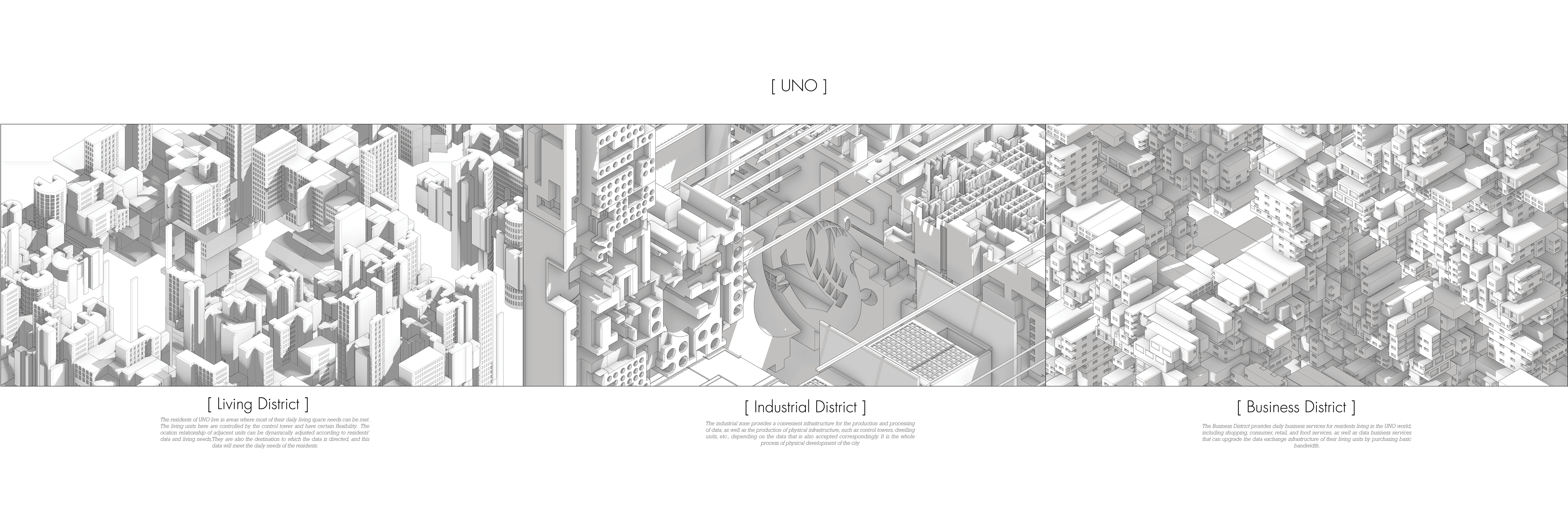 Three snapshots of different infrastructures prominently displayed. Snapshot one showcases residential buildings in the li...
