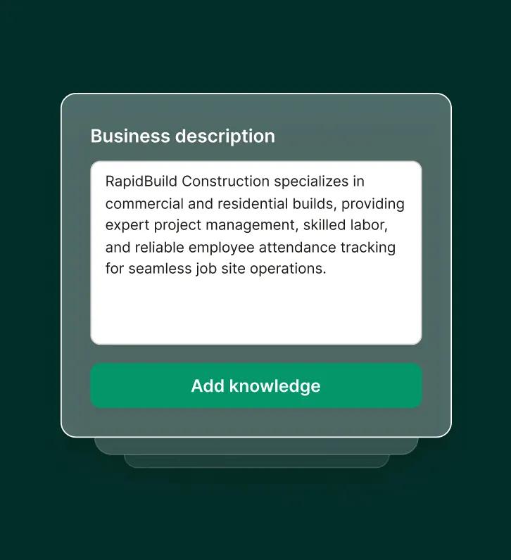 A dashboard shows how a call out system stores business details and employee attendance information.