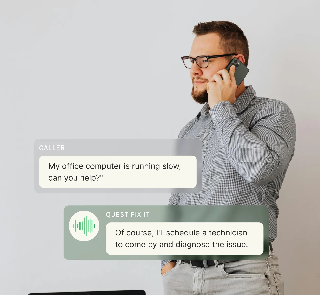 Example conversation of an answering service