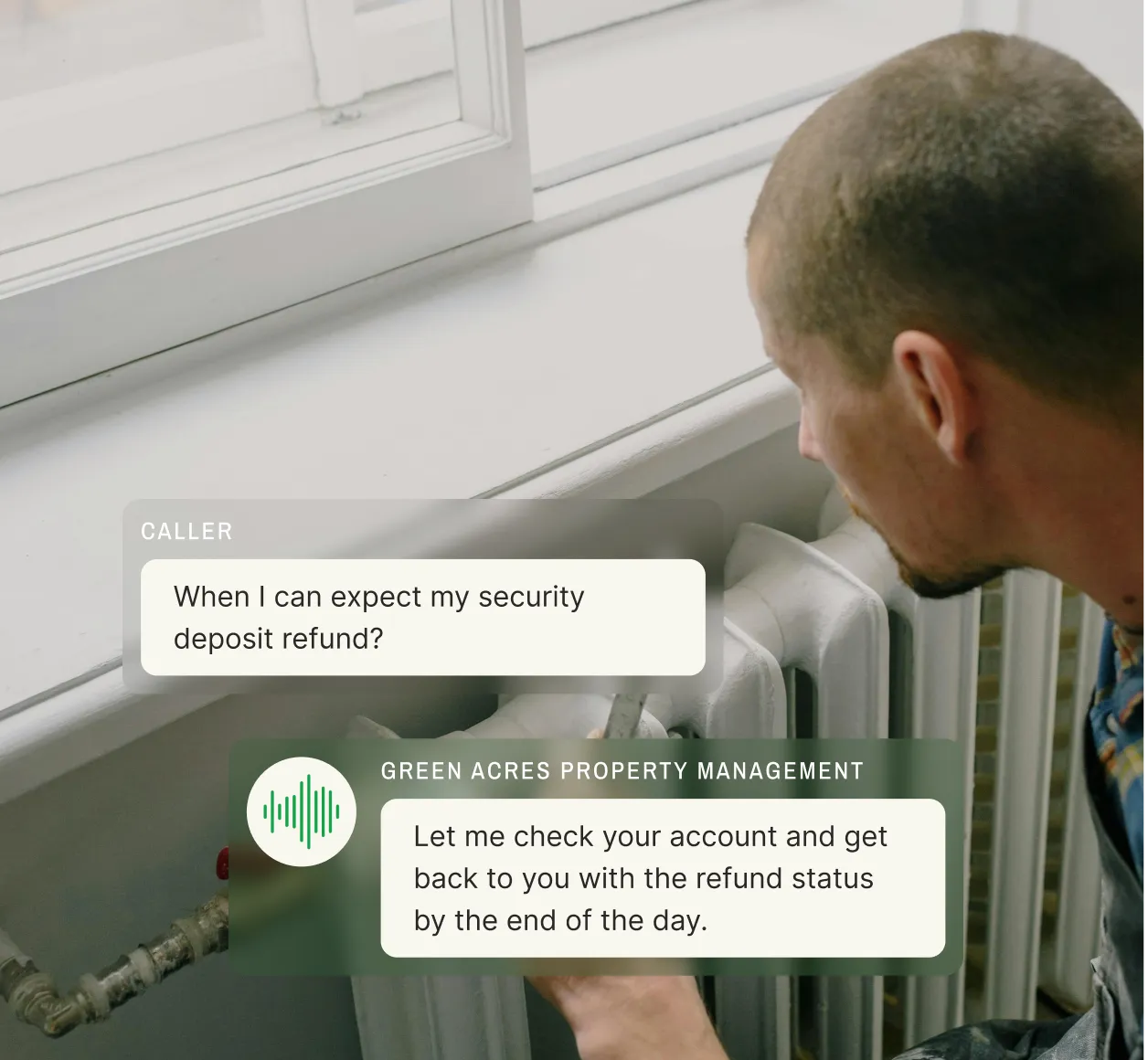 Example conversation of an answering service for property managers