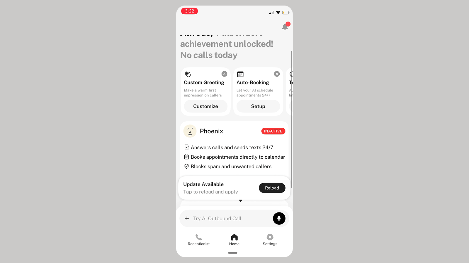 Screenshot of SkipCalls, a Rosie alternative