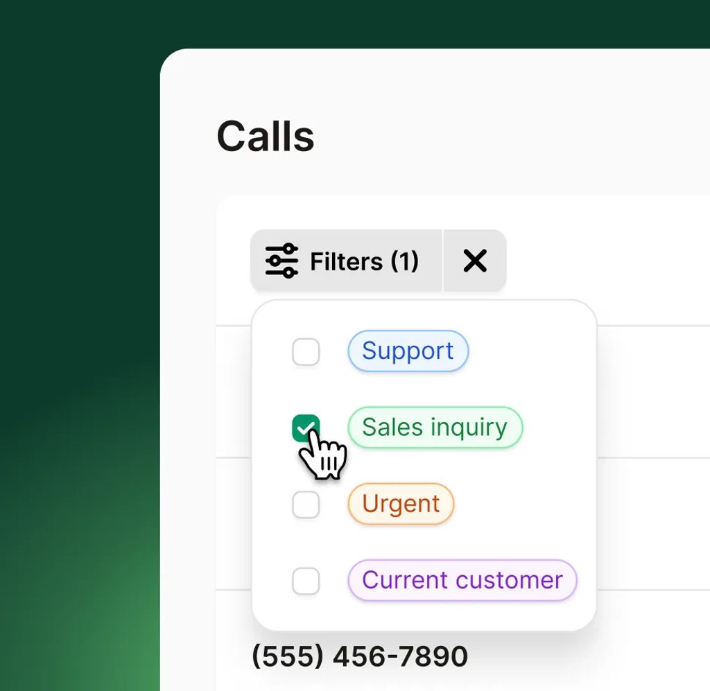 Upfirst call tagging interface with AI-powered call tags.