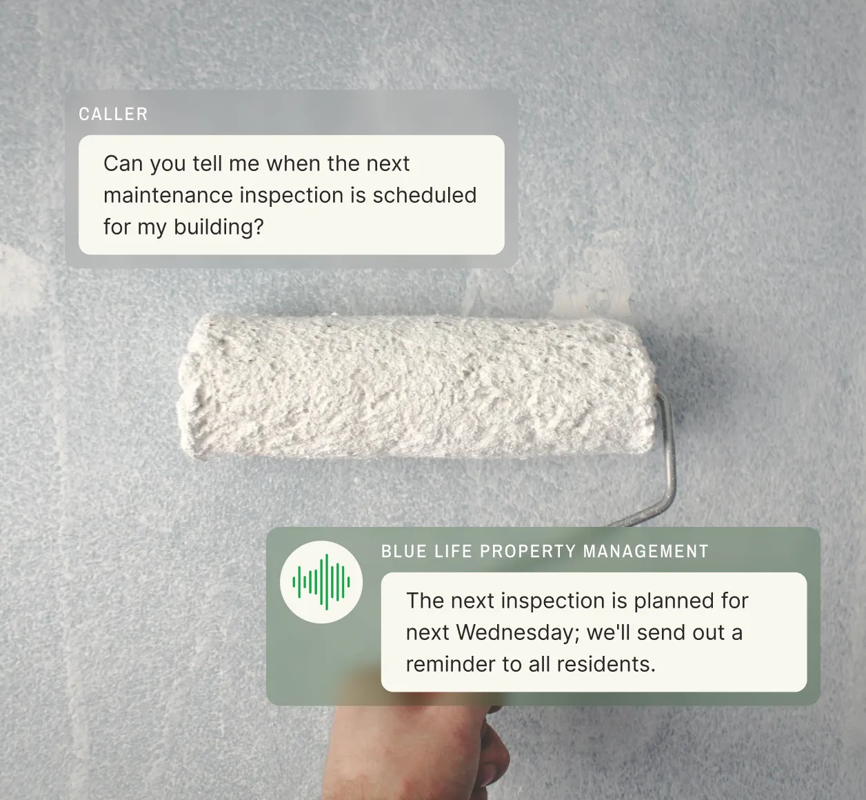 Example conversation of a property manager answering service
