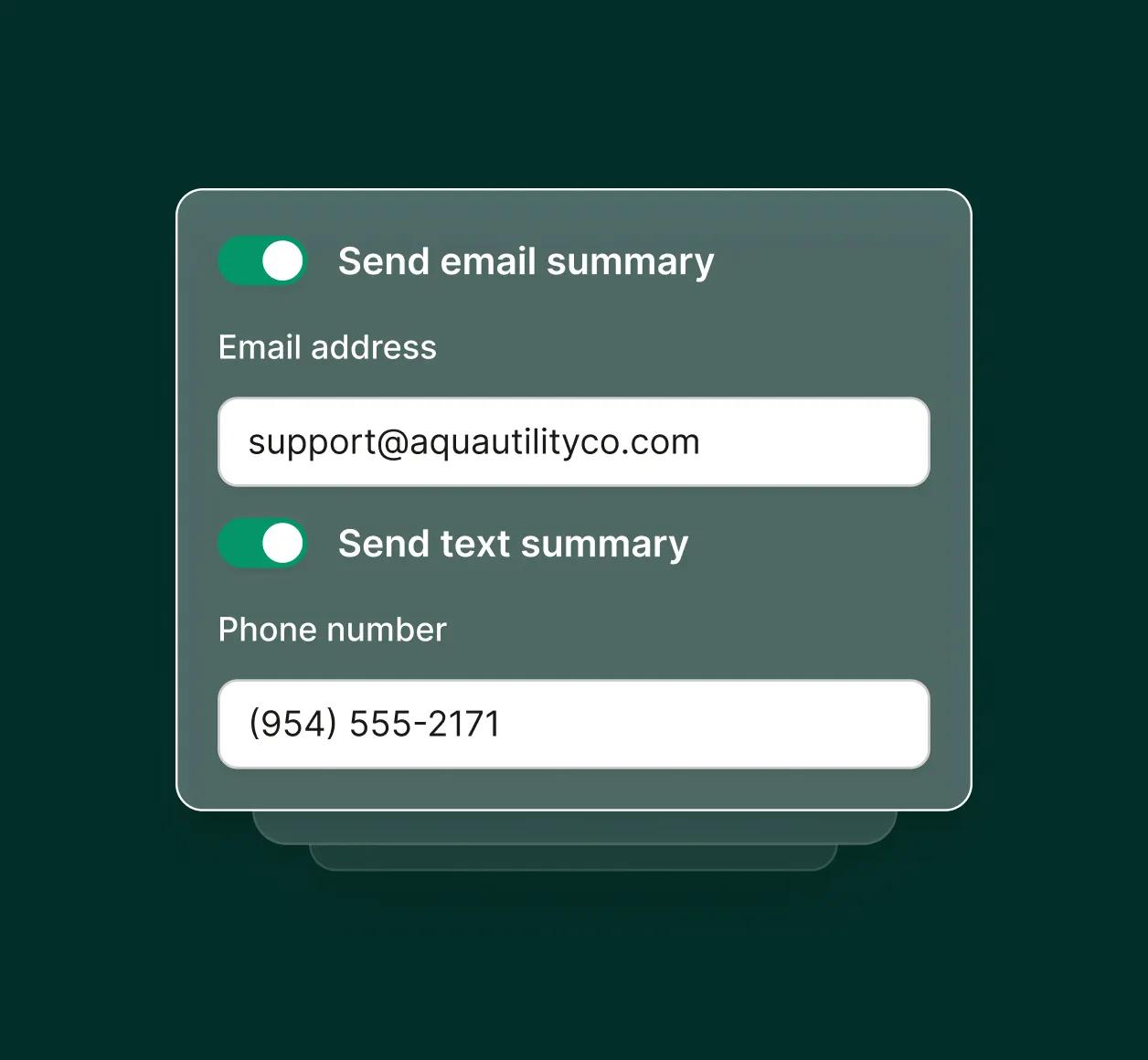 A call off line system screen lets users enable automated email and text summaries of employee absences.