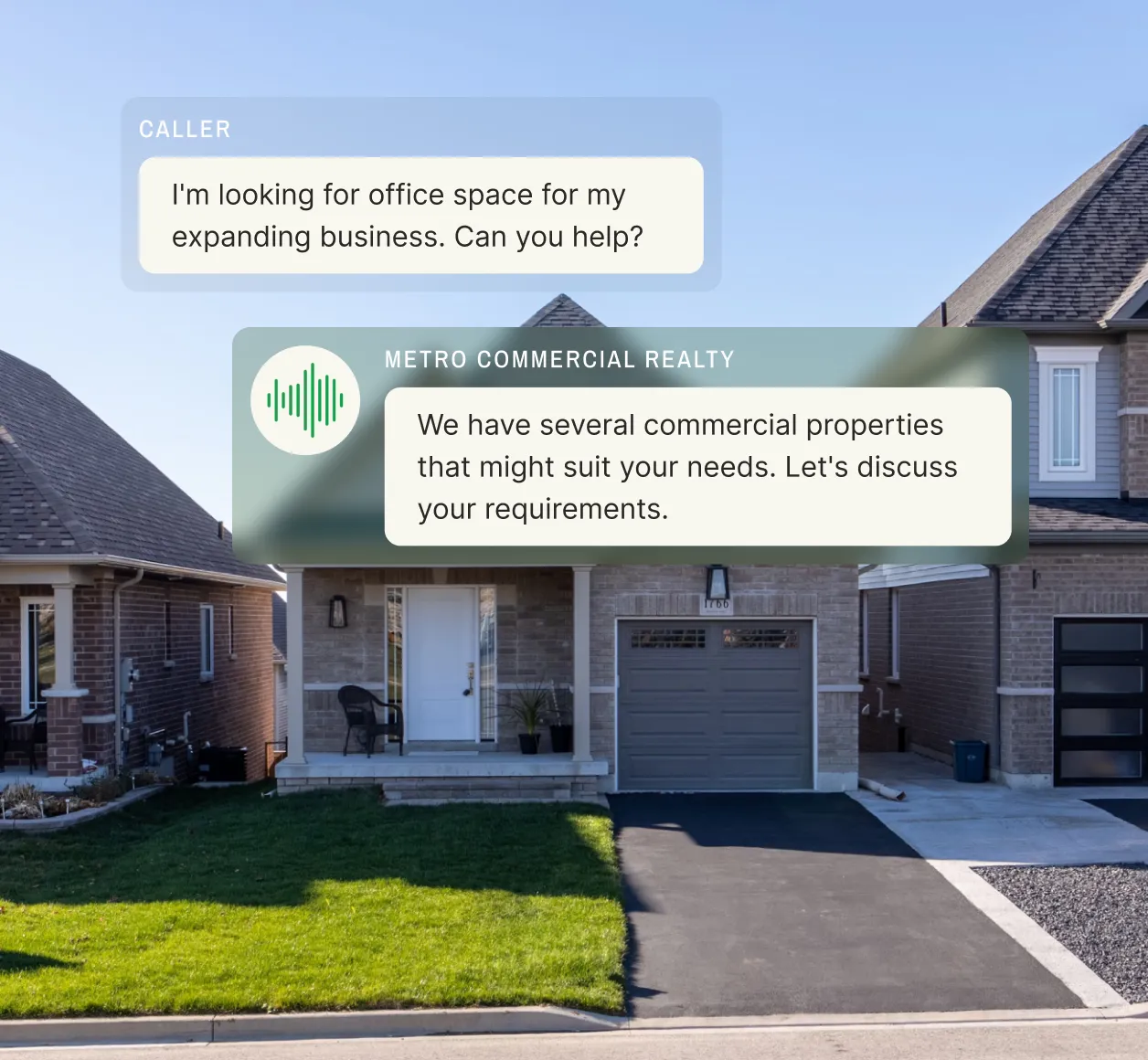 Example conversation of a real estate answering service