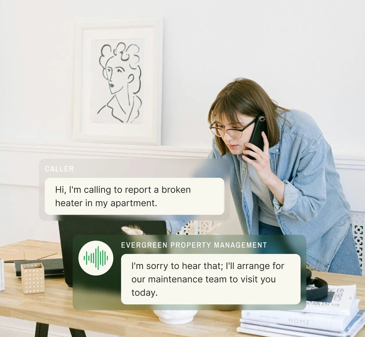Example conversation of a property management answering service
