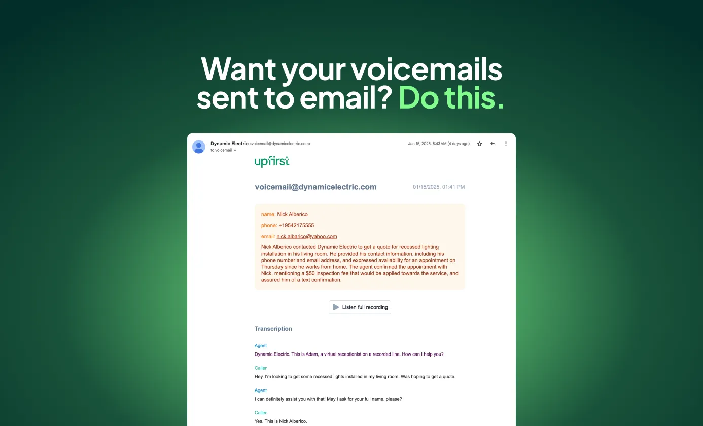 How to send voicemail to email