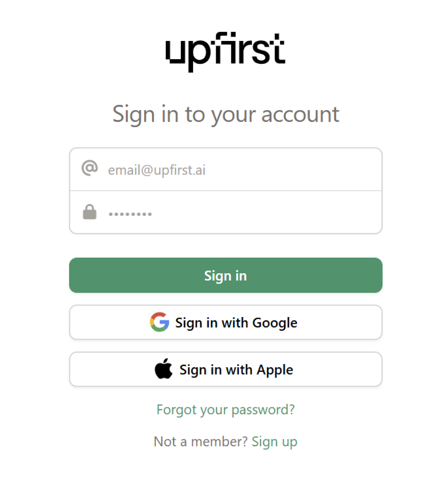 A sign-in screen for the AI answering service used when setting up how to automate phone calls with AI and Zapier.