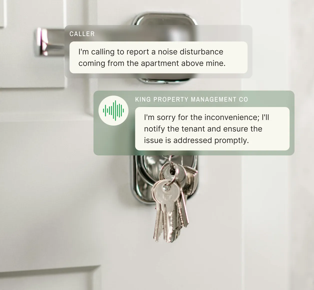 Example conversation of an answering service for property management