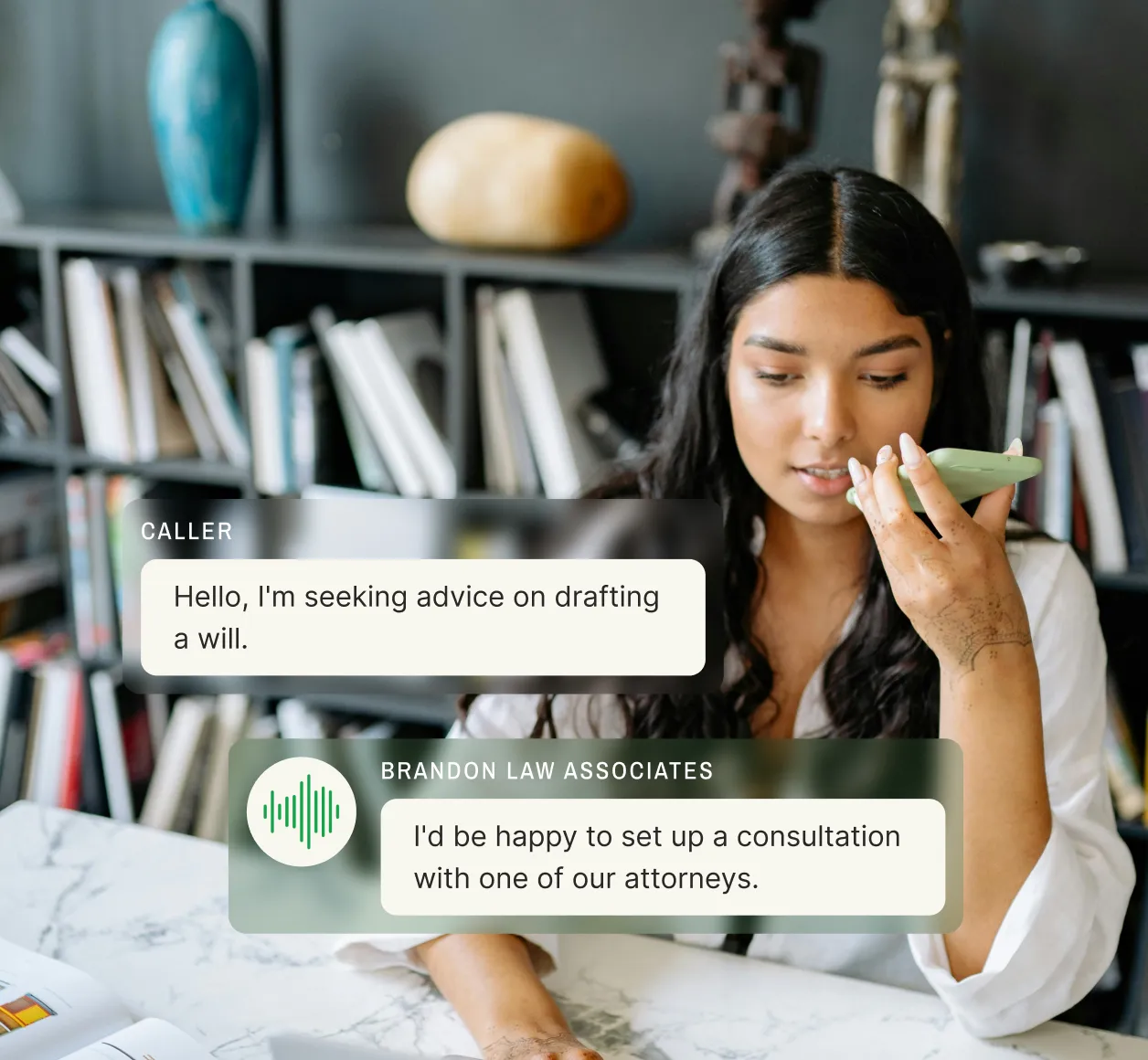 Example conversation of a business answering service