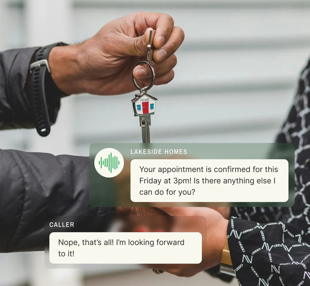 Example conversation of a real estate phone answering service