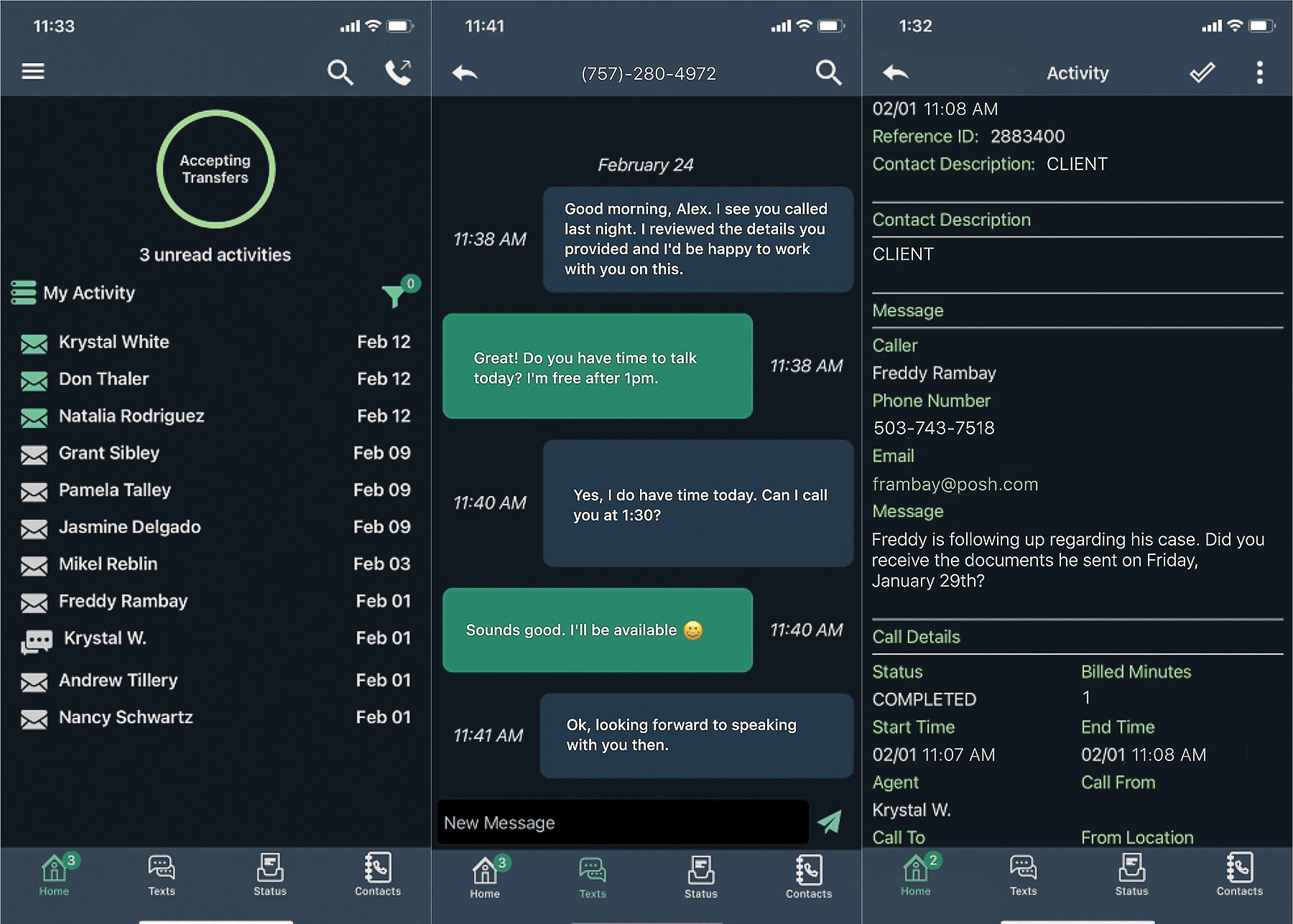 Screenshot of the Posh mobile app. 