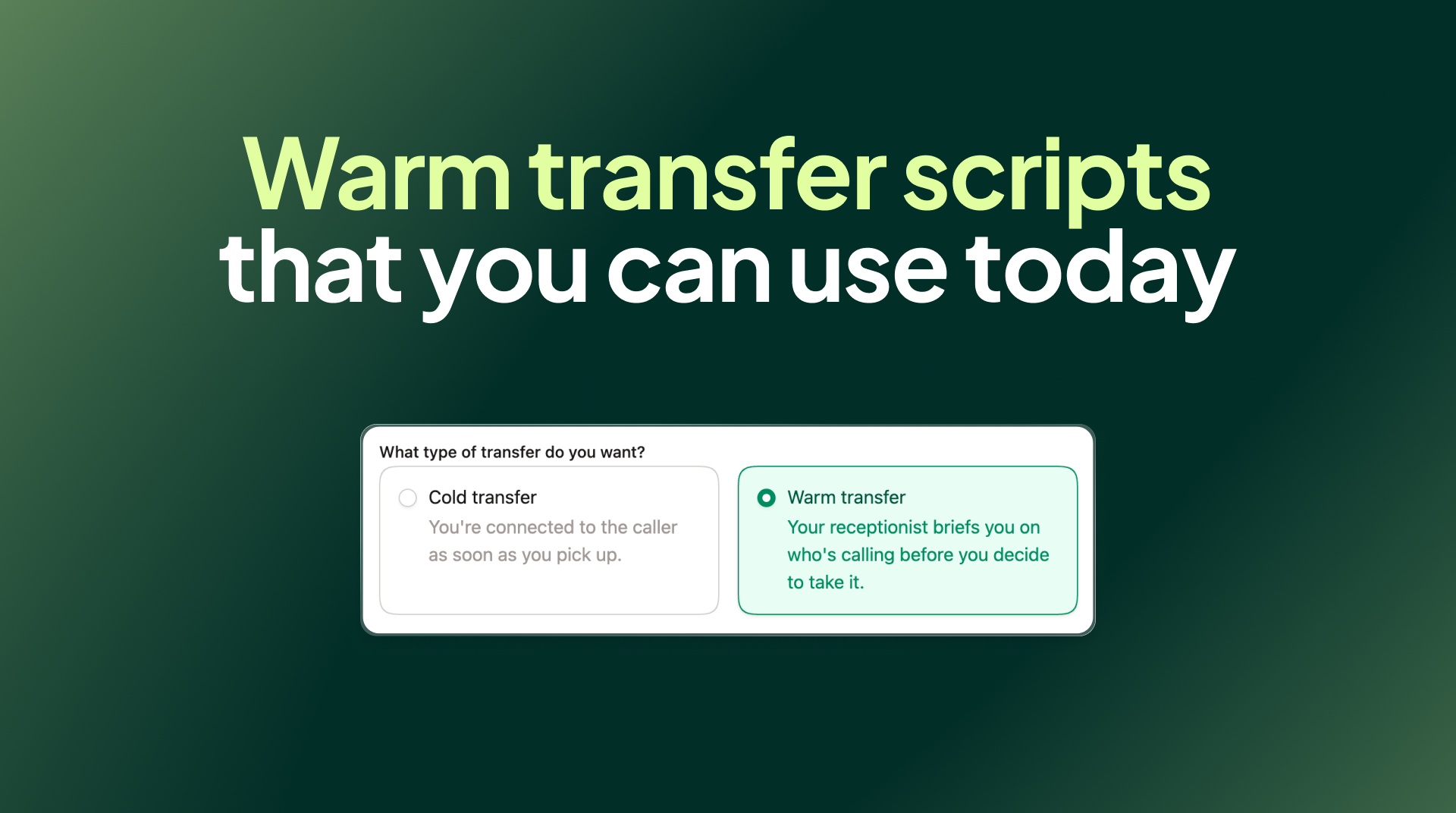 Warm transfer script samples you can use today